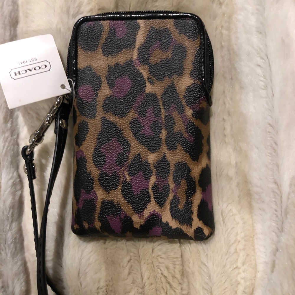 Coach Leather Ocelot Phone / Cigarette Case